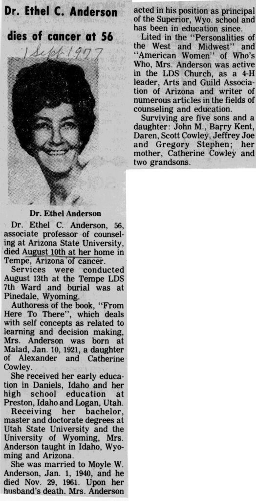 Ethel C Anderson obit