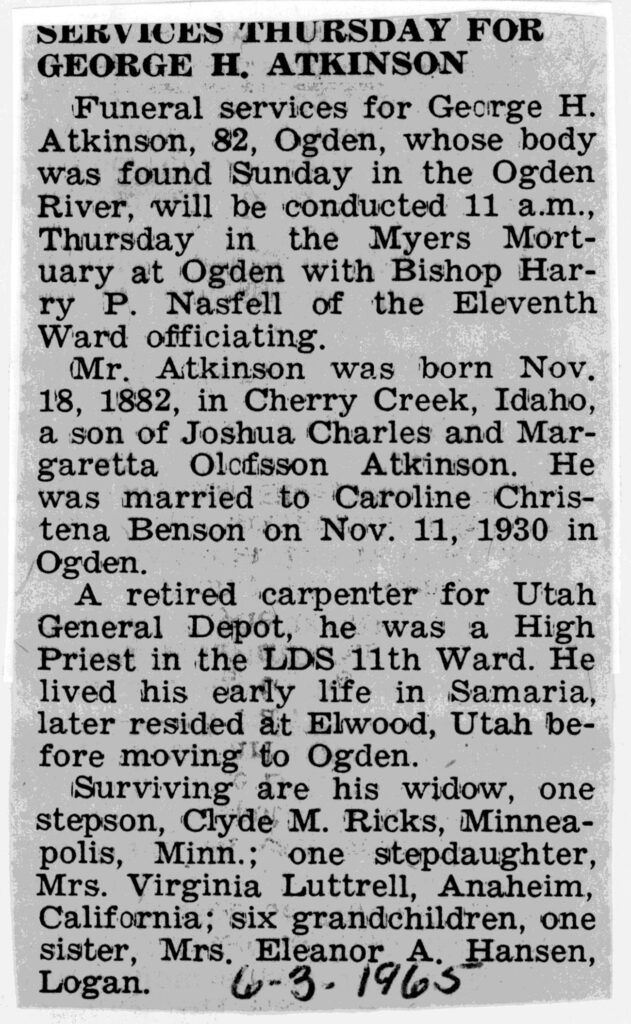 George H Atkinson obit