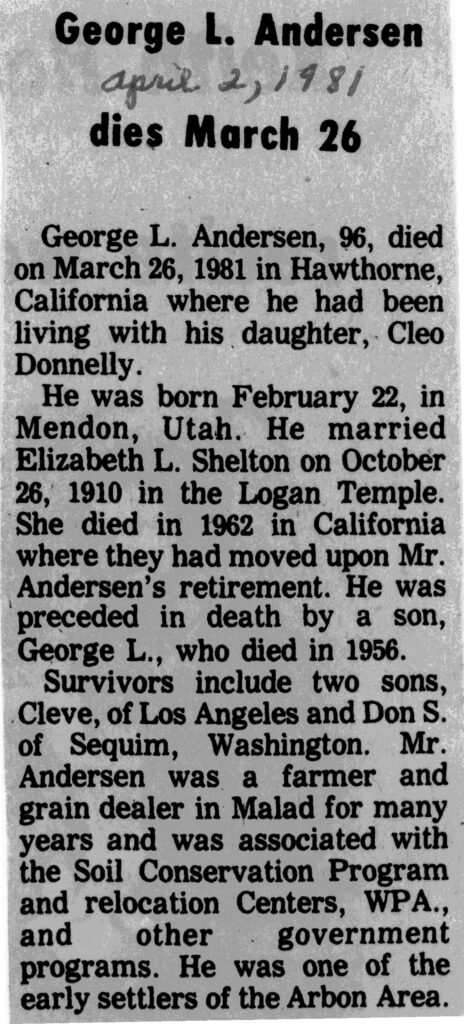 George L Andersen obit