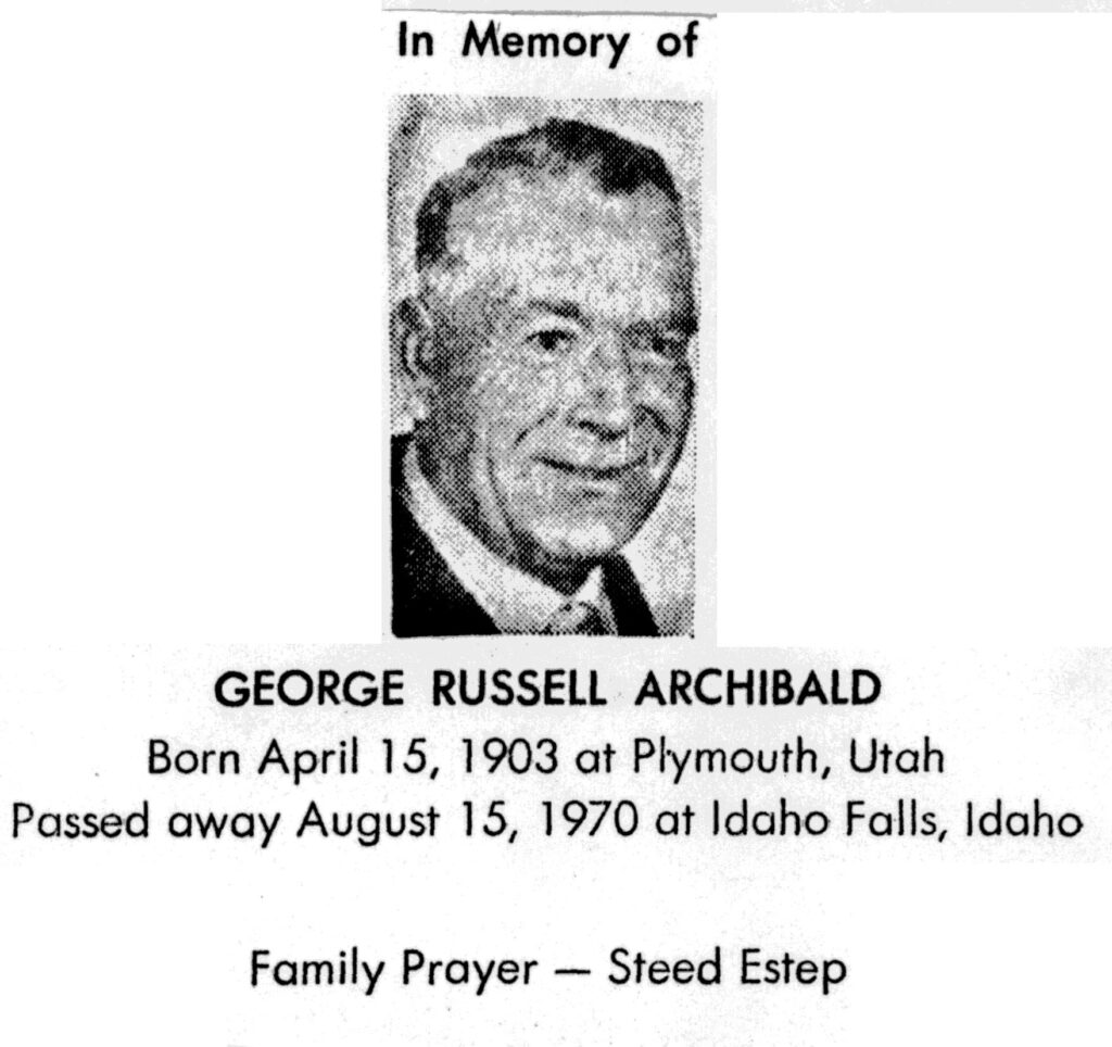 George Russell Archibald birth and death