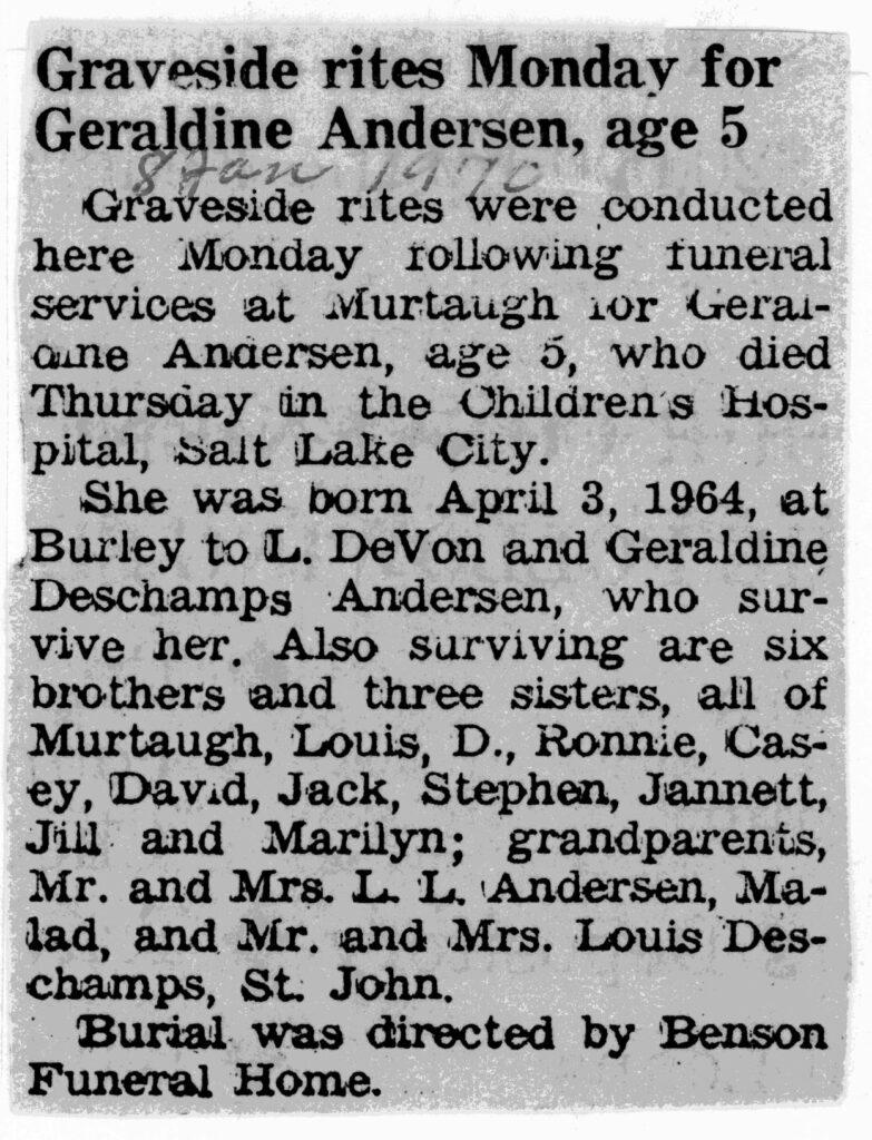 Geraldine Andersen obit