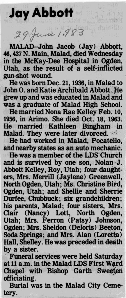 John Jacob (Jay) Abbott obit