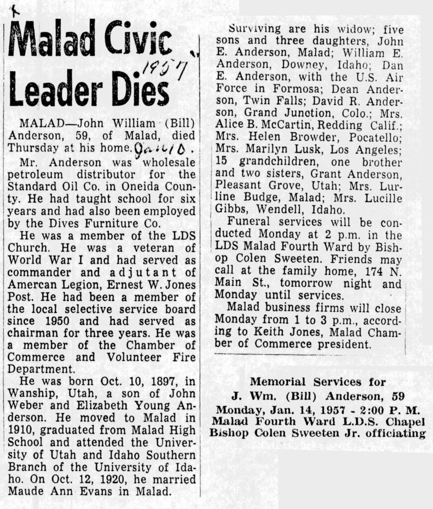 John William (Bill) Anderson obit