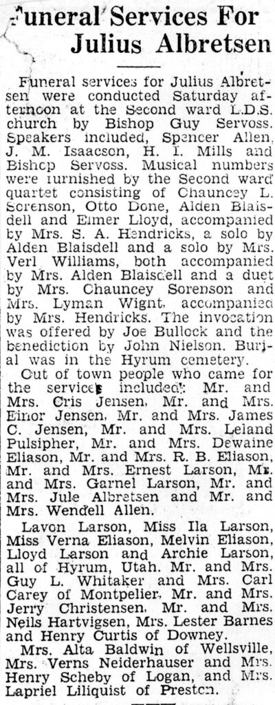 Julius Albretsen funeral