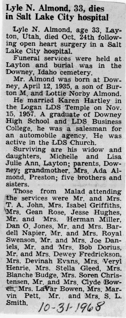 Lyle N Almond obit