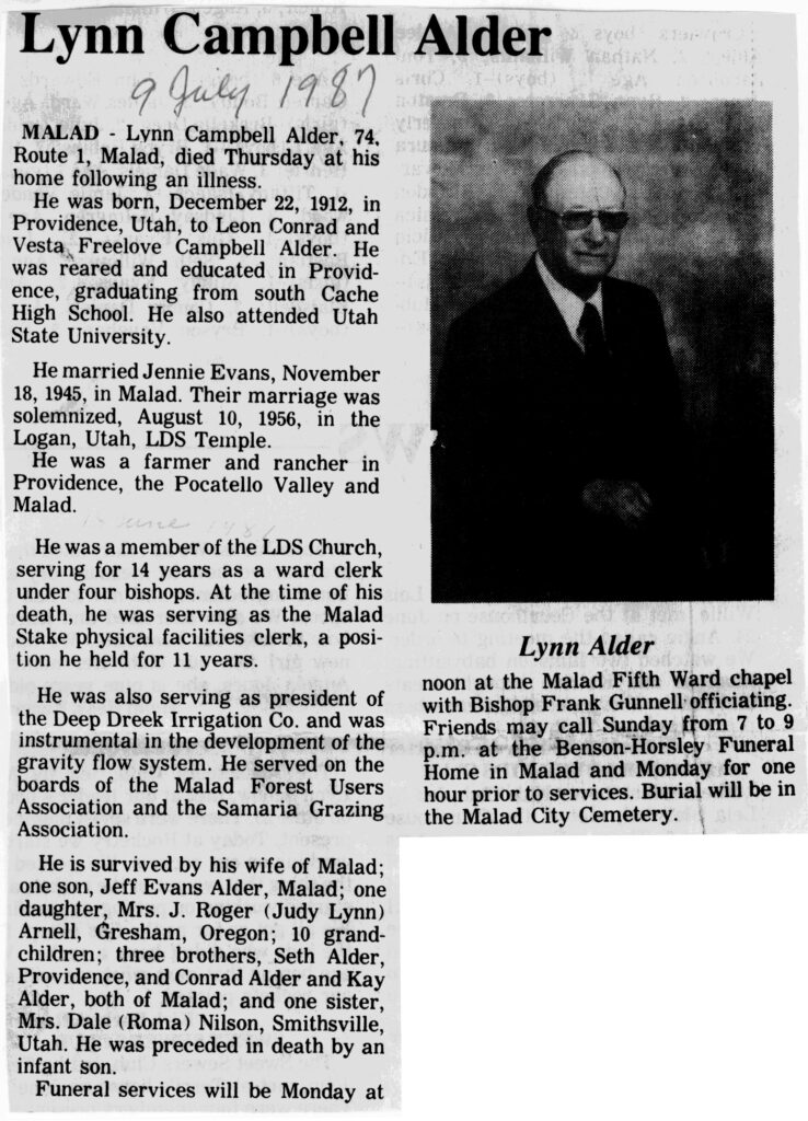Lynn Campbell Alder obit