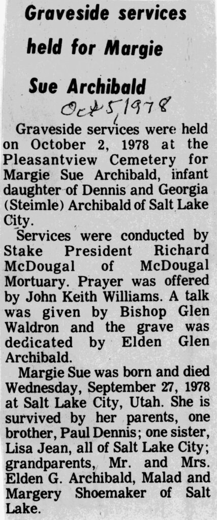 Margie Sue Archibald obit