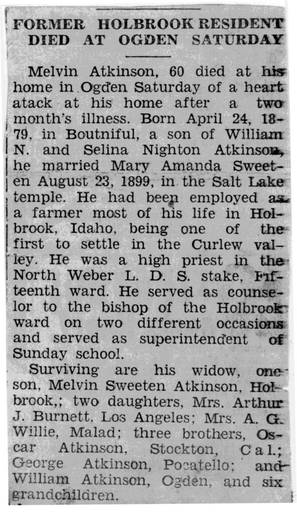 Melvin Atkinson obit