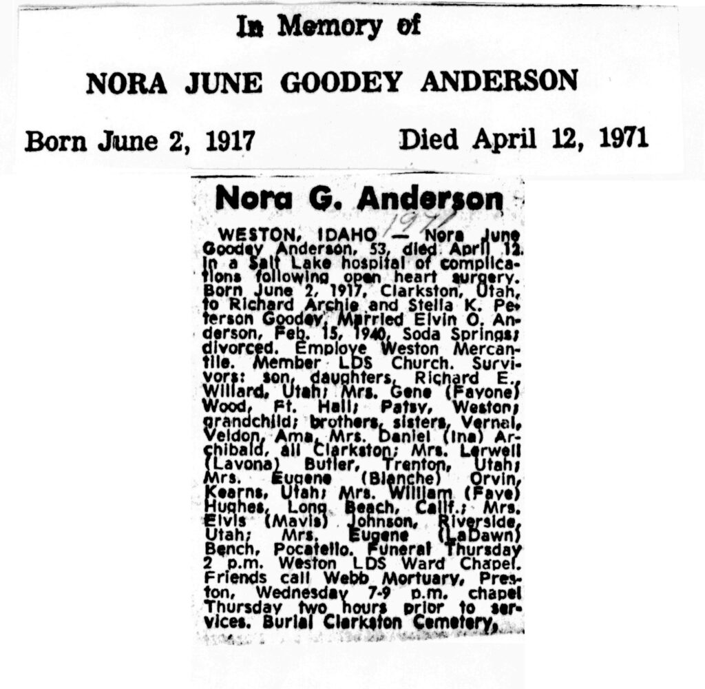 Nora June Goodey Anderson obit