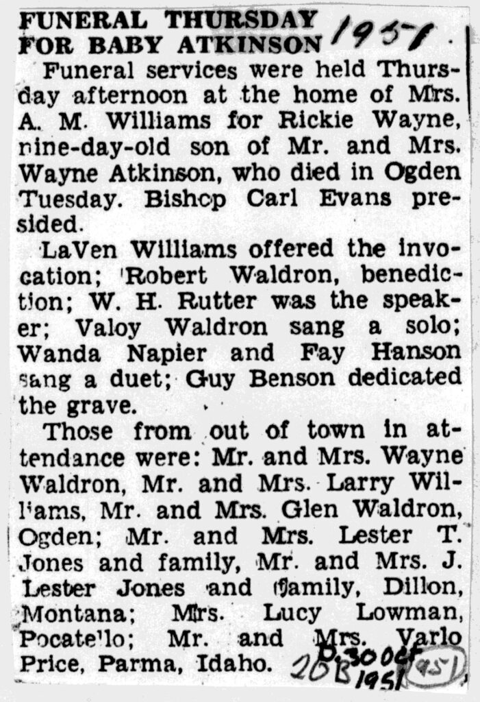 Rickie Wayne Atkinson funeral