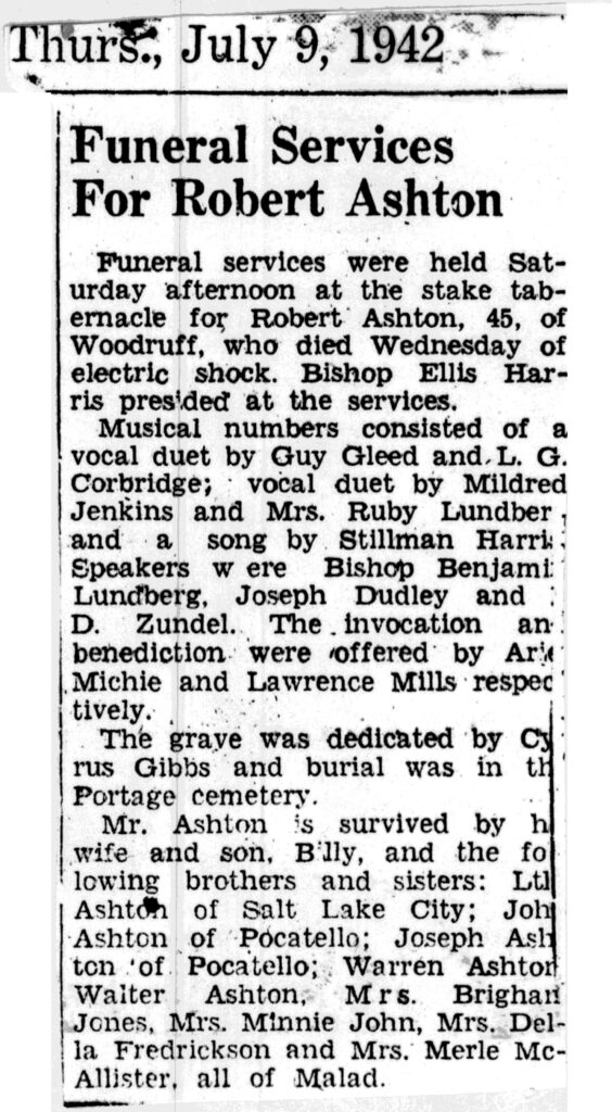 Robert Ashton funeral