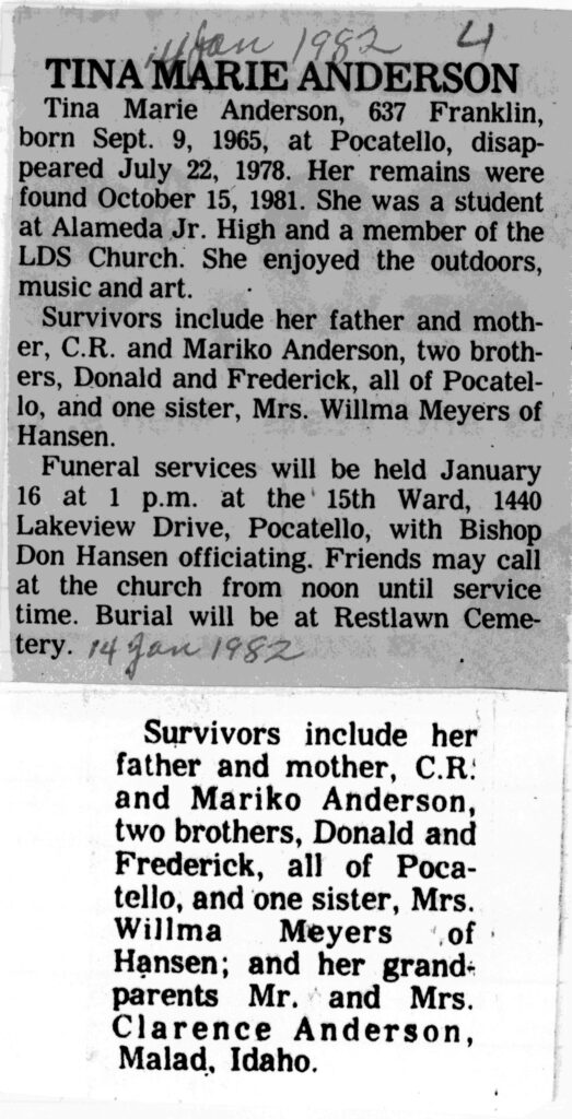 Tina Marie Anderson obit