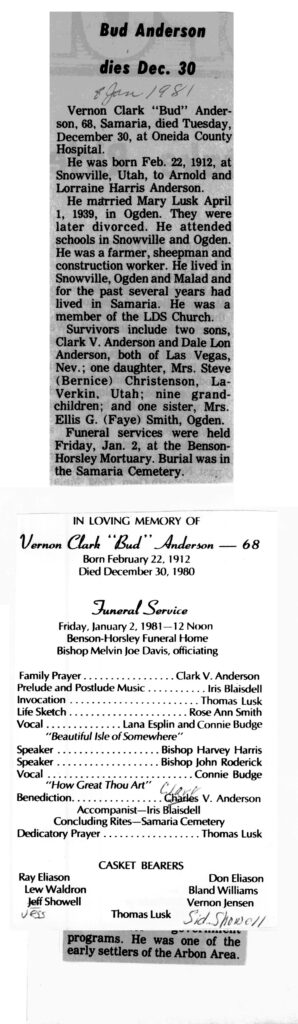 Vernon Clark (Bud) Anderson obit and funeral