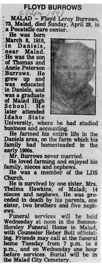 Floyd Leroy Burrows obit