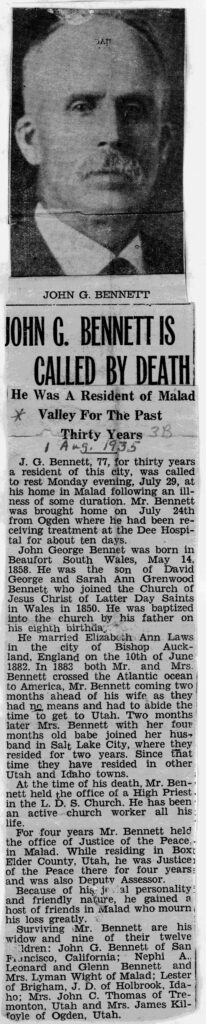 John G Bennett obit