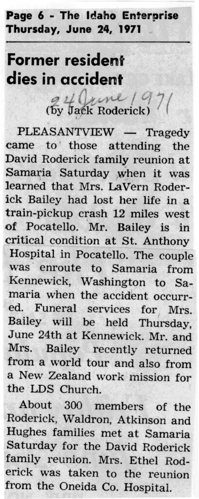 LaVern Roderick Baily death notice