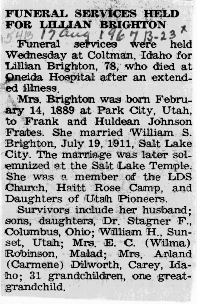 Lillian Brighton obit