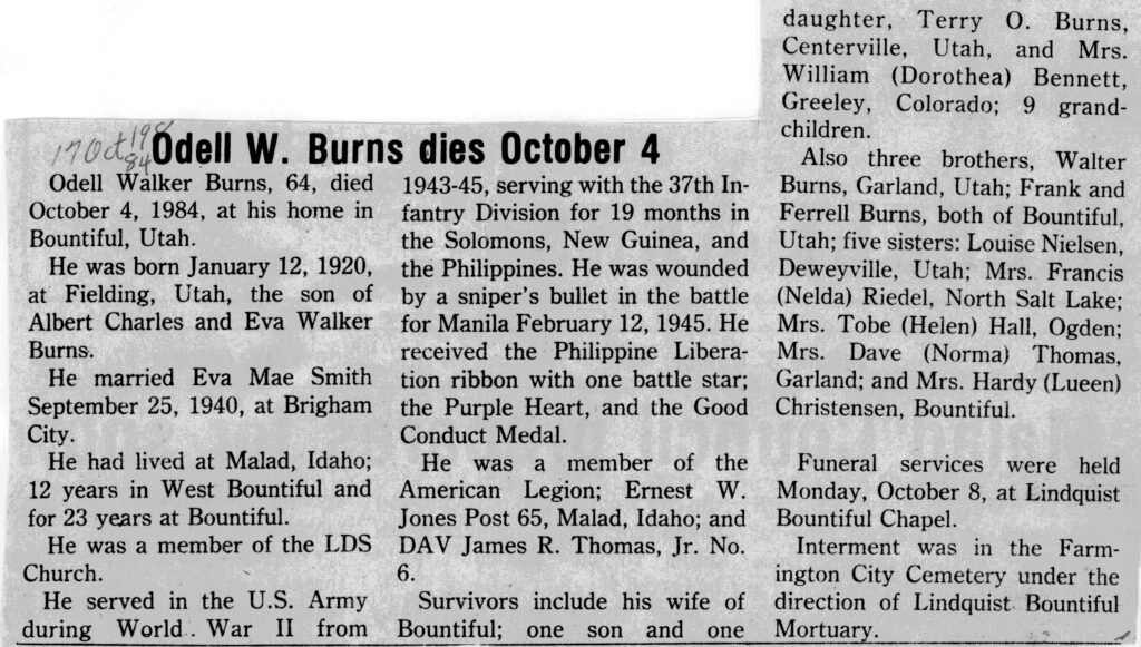 Odell Walker Burns obit