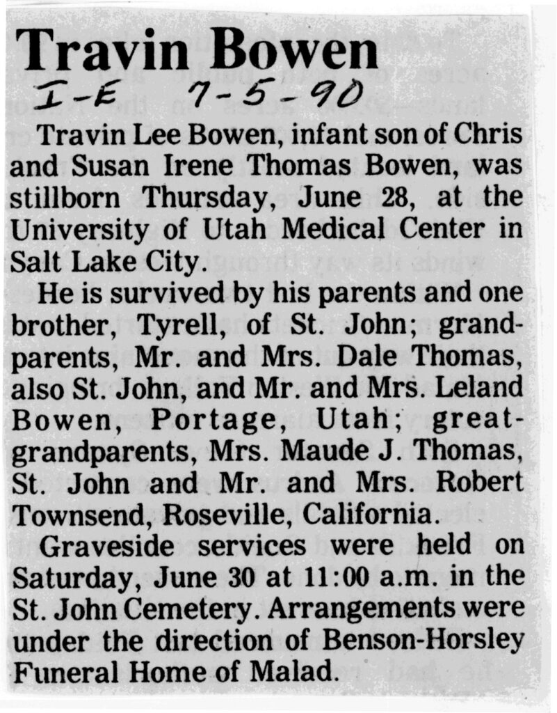 Travin Lee Bowen obit