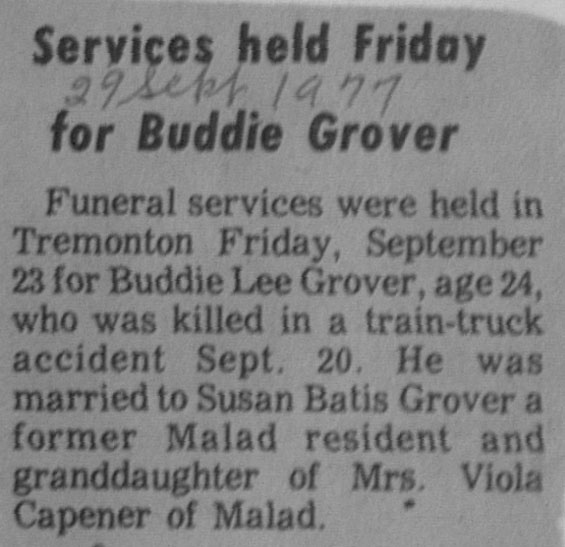 Buddie Lee Grover notice