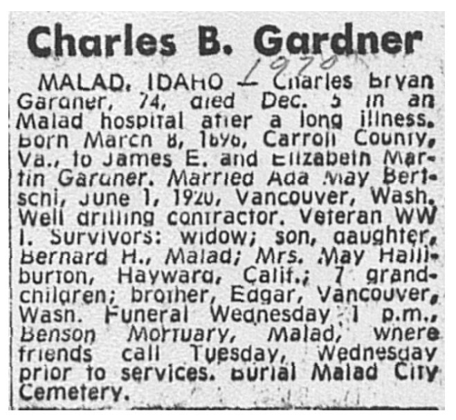 Charles Bryan Gardner obit