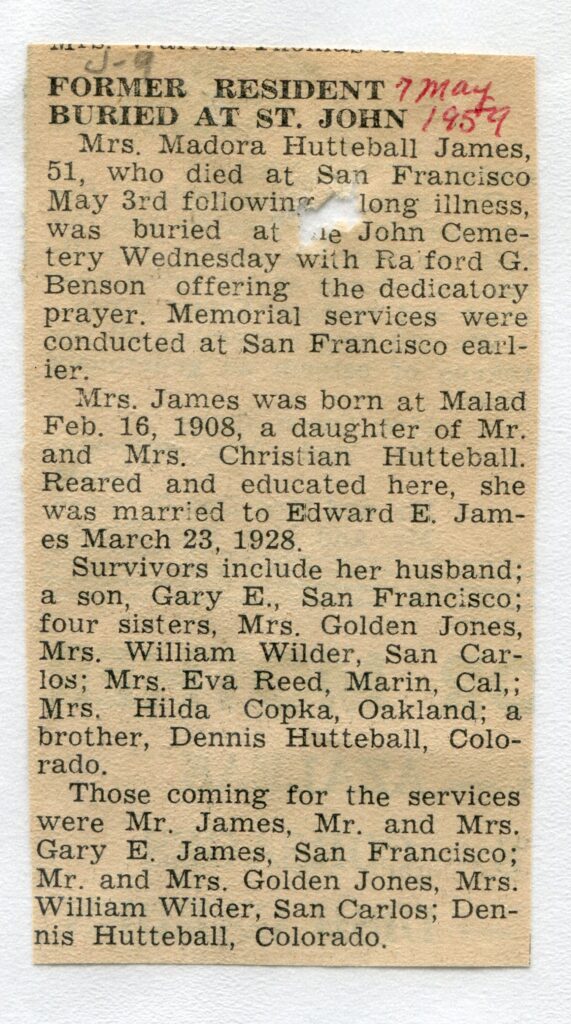 James Madora Hutteball (03 May 1959)