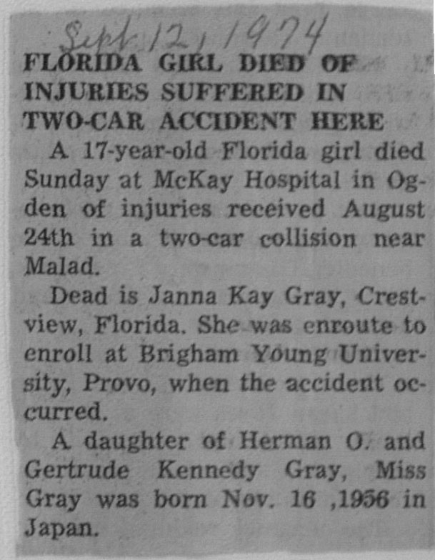 Janna Kay Gray death notice