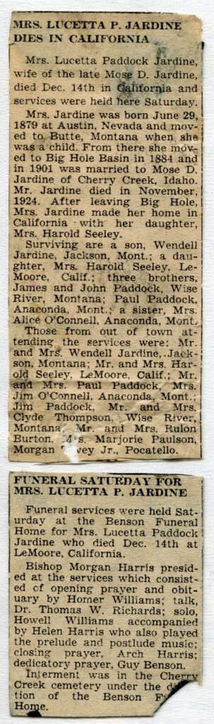 Jardine Lucetta Paddock (14 Dec 1955)