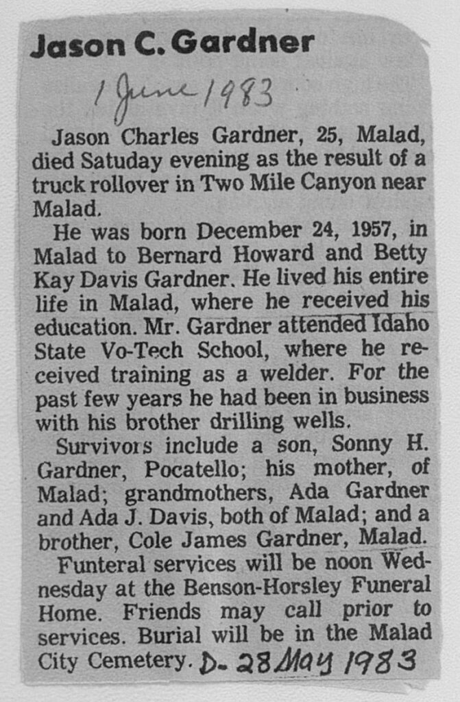Jason Charles Gardner obit