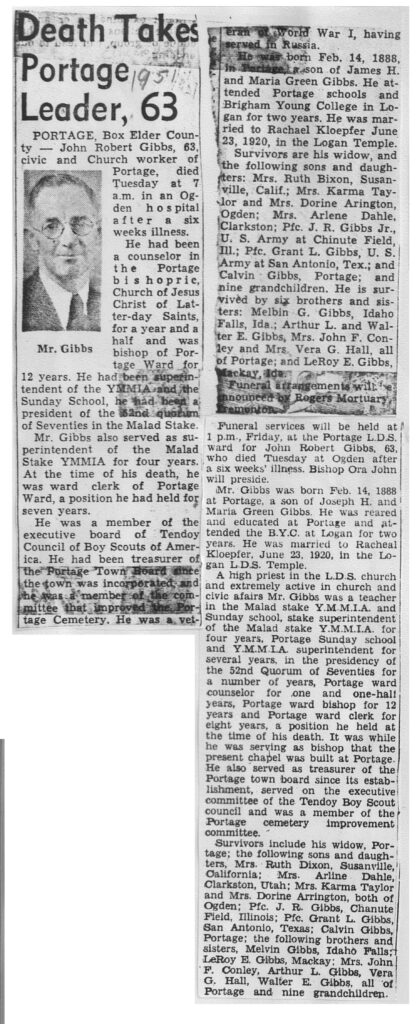 John Robert Gibbs obit