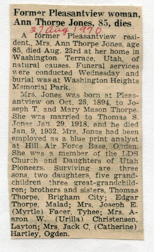 Jones Ann Thorpe (23 Aug 1970)