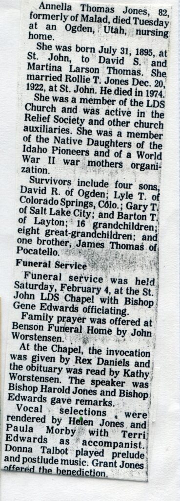 Jones Annella Thomas (31 Jan 1978)