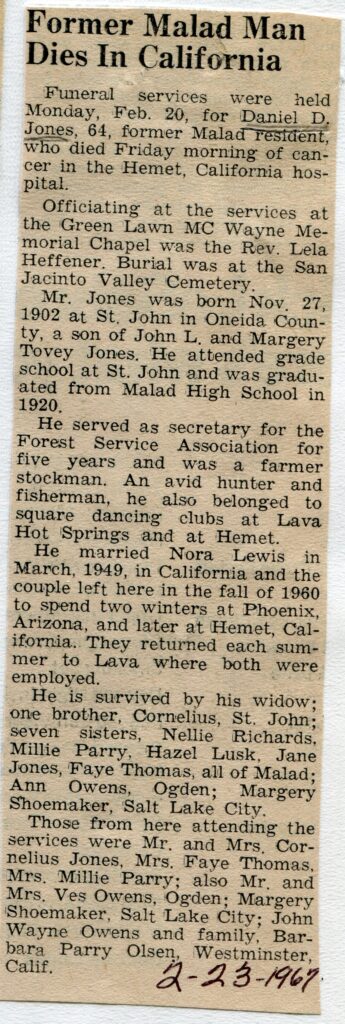 Jones Daniel D (20 Feb)