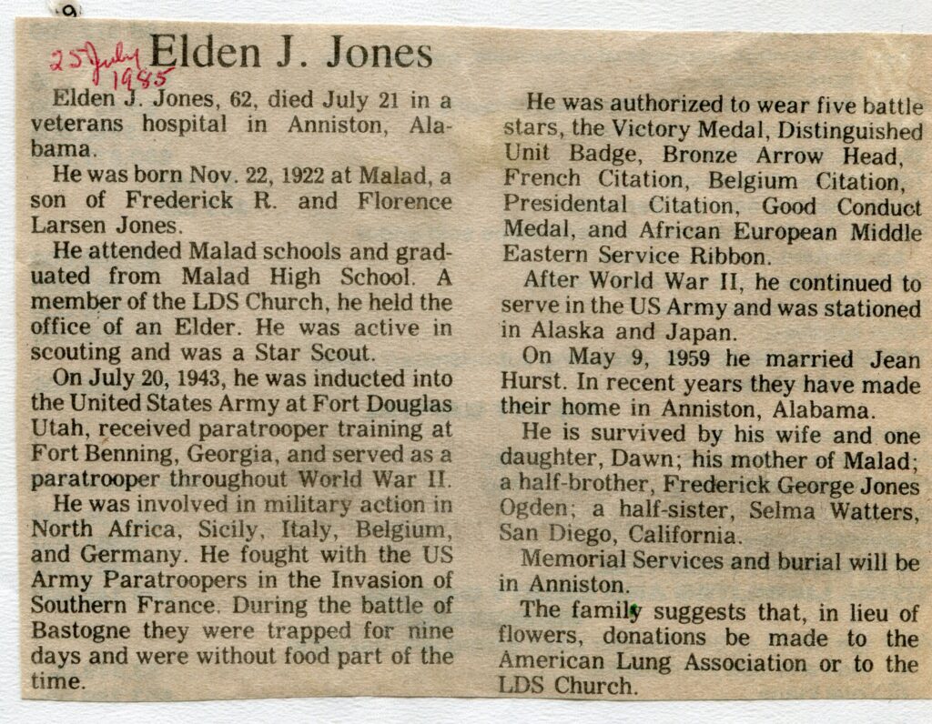 Jones Elden J (21 July 1985)