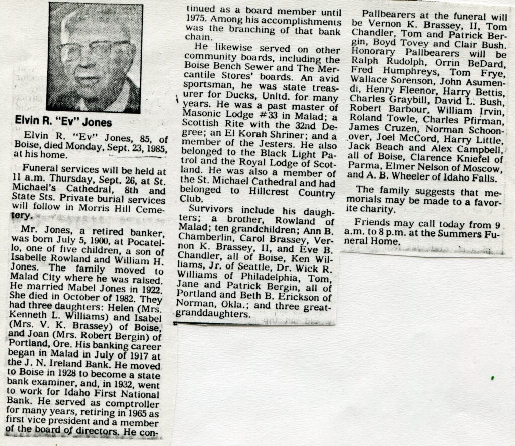 Jones Elvin R (Ev) (23 Sept 1985)