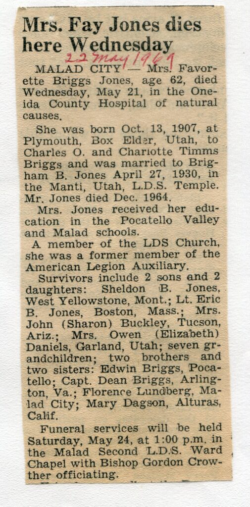 Jones Favorette Briggs (21 May 1969 B)