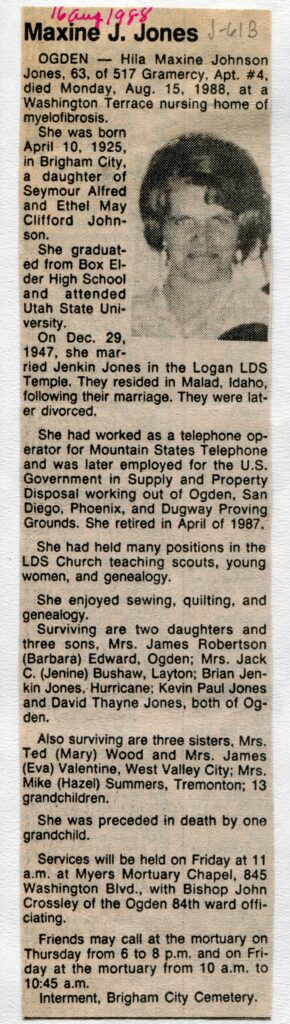 Jones Hila Maxine Johnson (15 Aug 1988)