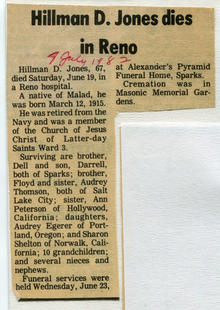 Jones Hillman D (19 June 1982)