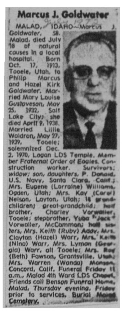 Marcus J Goldwater obit2