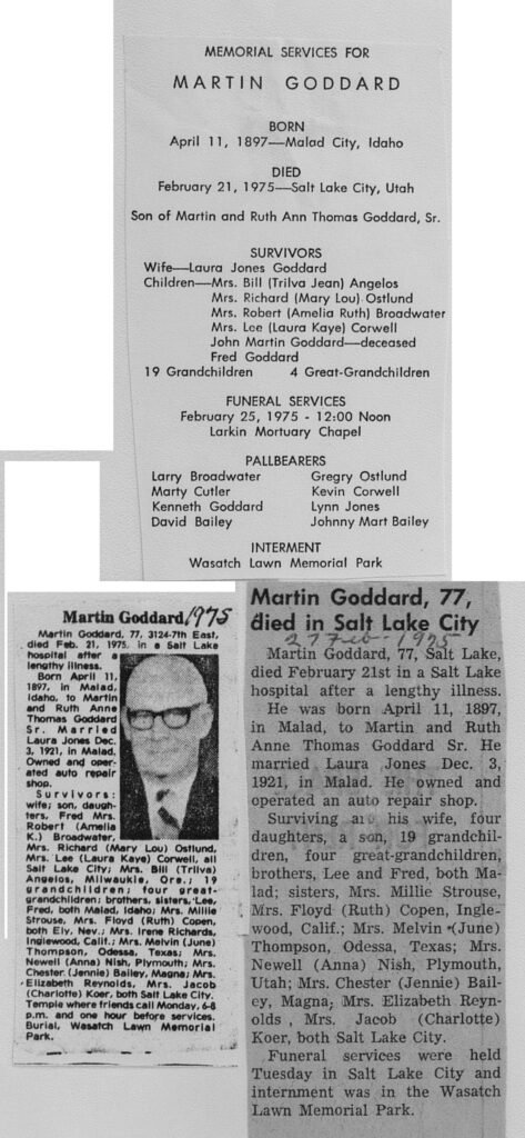 Martin Goddard obit and program