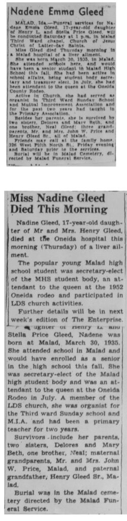 Nadine Emma Gleed obit