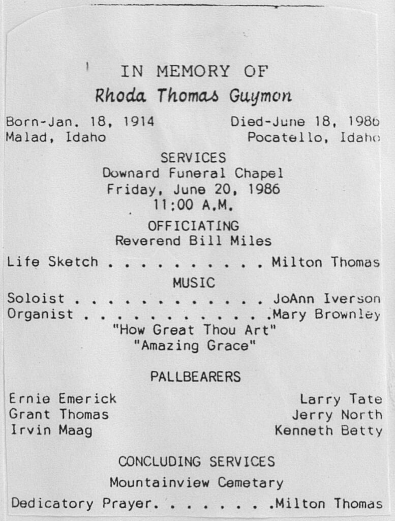 Rhoda Thomas Guymon program