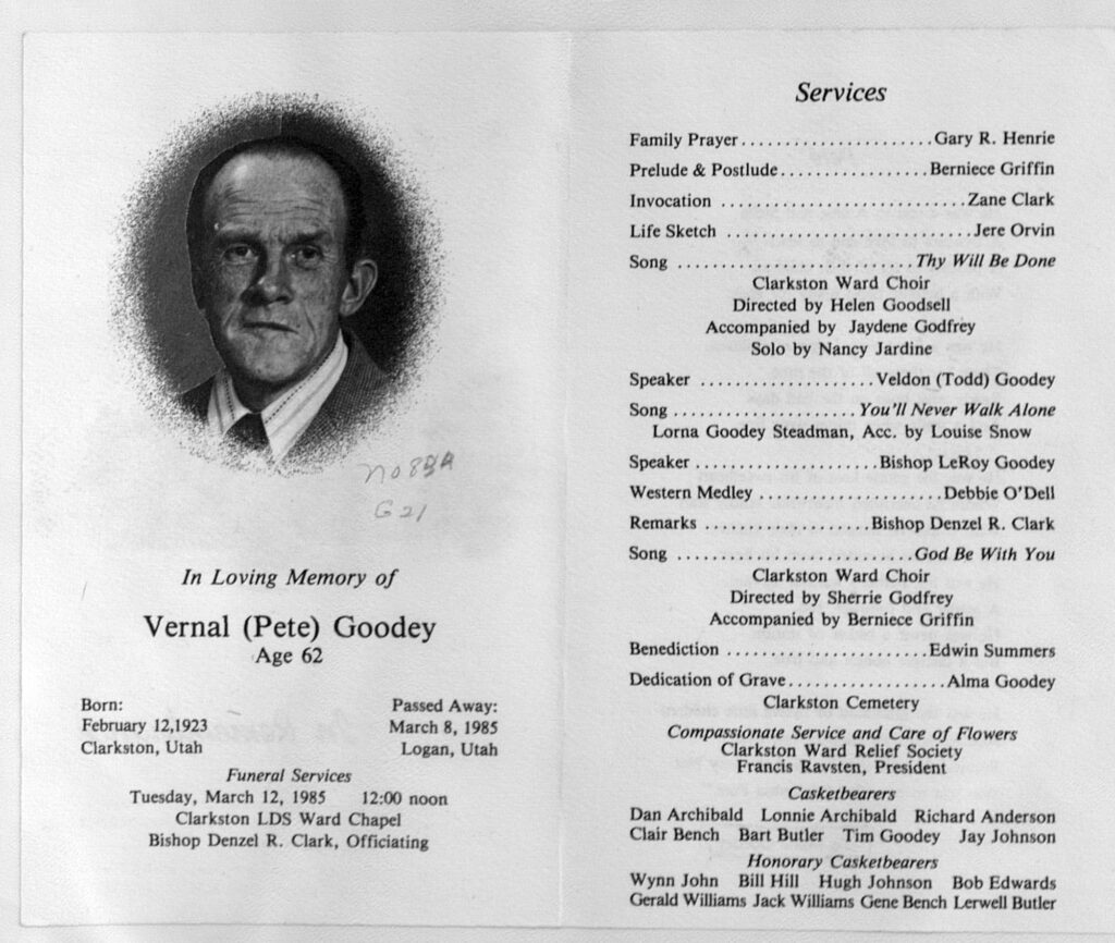 Vernal (Pete) Goodey program