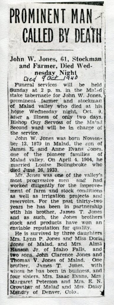 Jones John W (09 Oct 1940)