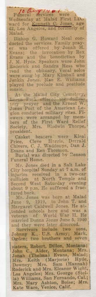 Jones Kenneth C (06 Aug 1961)