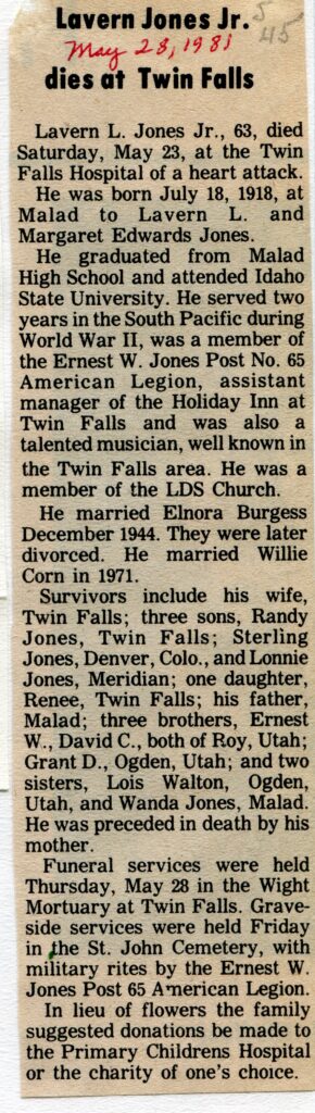 Jones Lavern L Jr (23 May 1981)