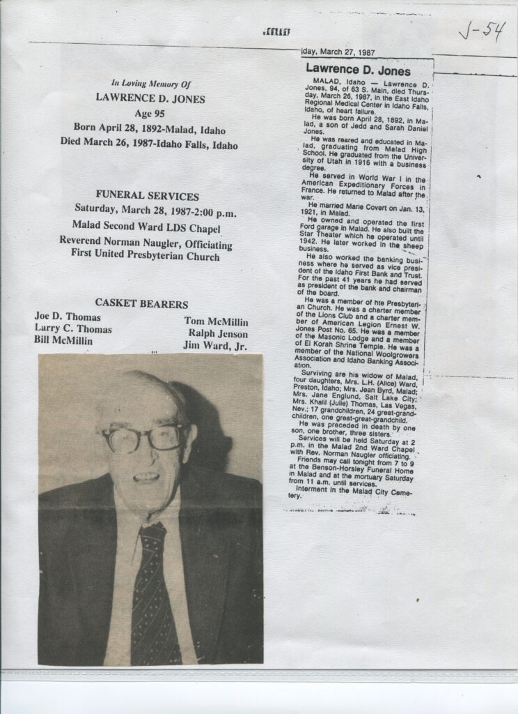 Jones Lawrence D (26 March 1987)