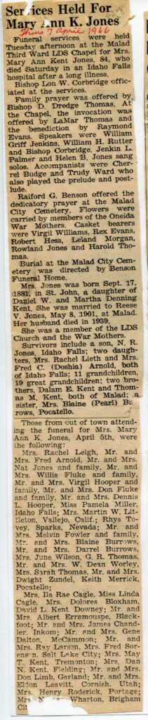 Jones Mary Ann Kent (02 April 1966)