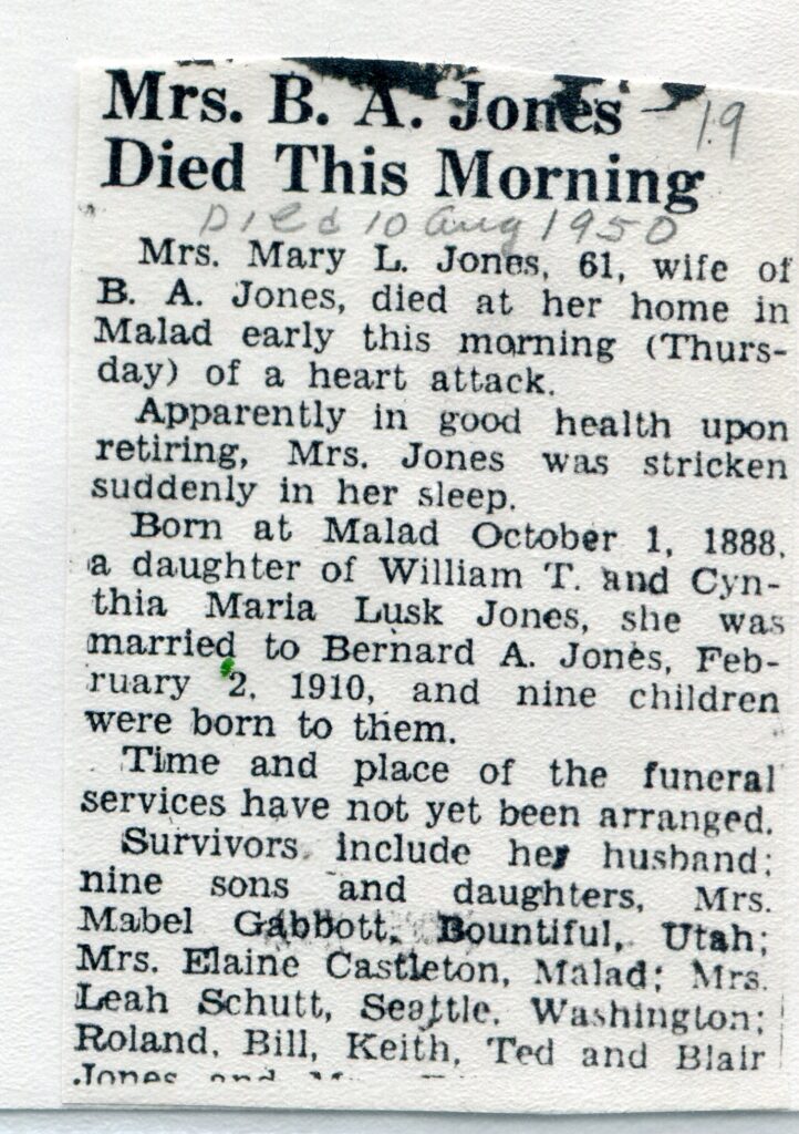 Jones Mary L (10 Aug 1950 B)