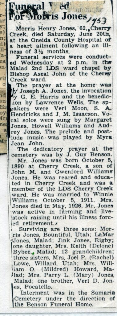 Jones Morris Henry (24 June 1953 B)